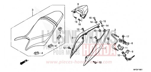SEAT/REAR COWL (2) CB600FAB de 2011